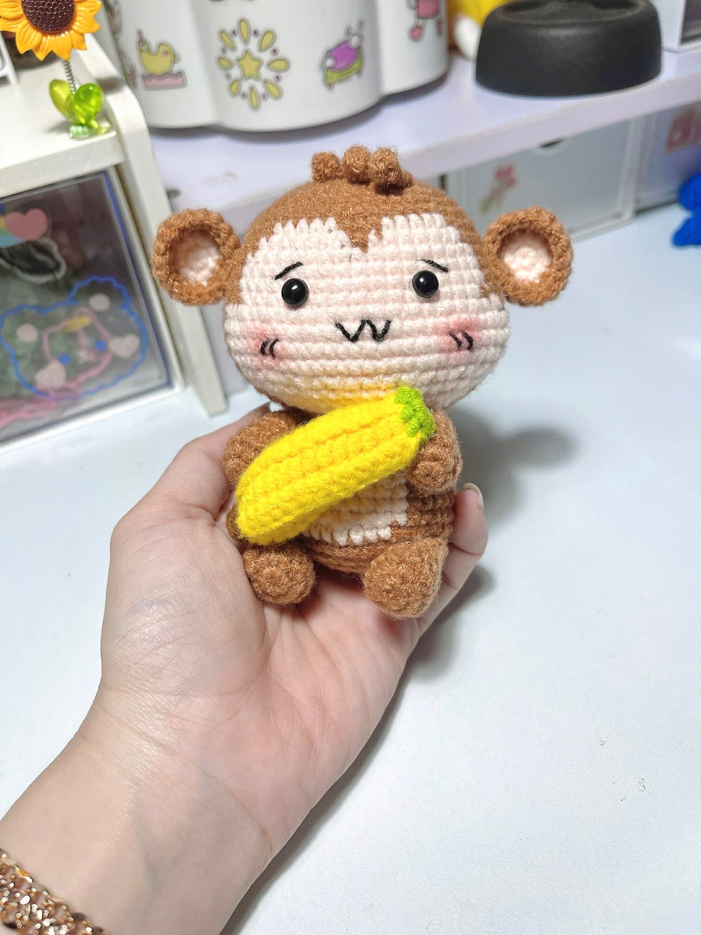 Monkey Crochet Keychain