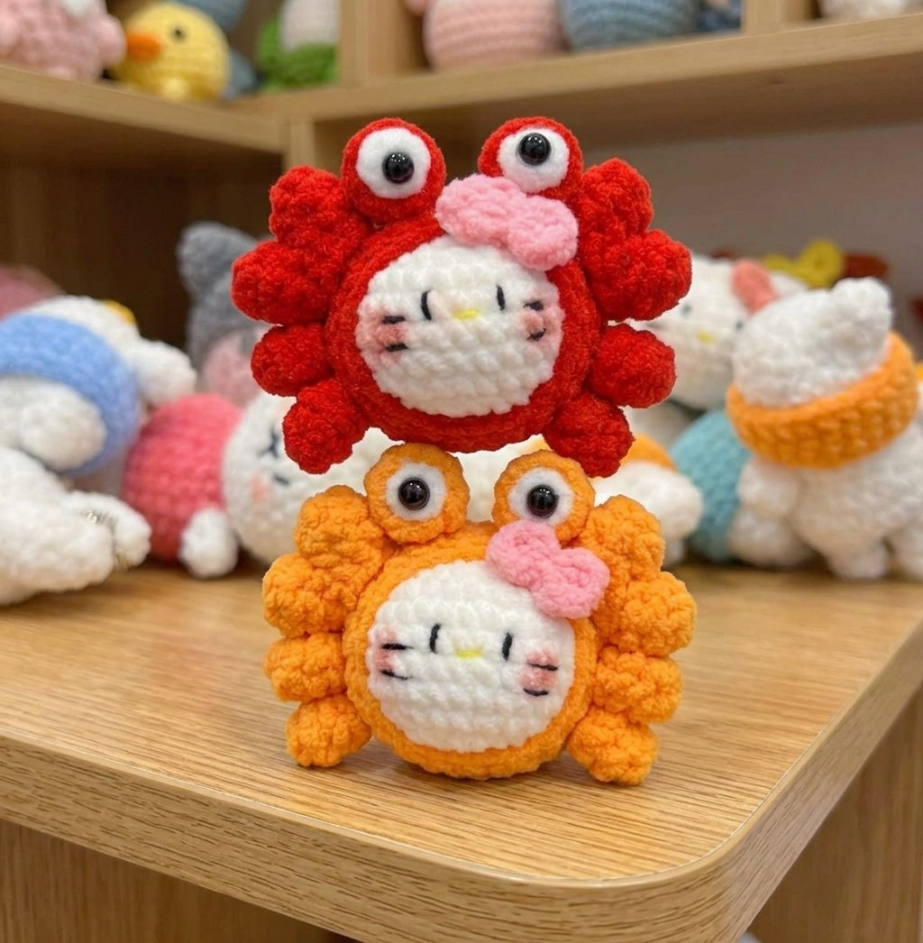Crabby Crochet Keychain