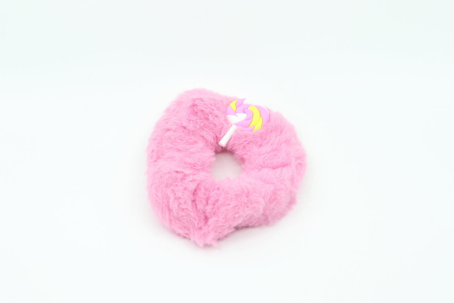 Fuzzy Pink Scrunchies