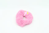 Fuzzy Pink Scrunchies