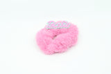 Fuzzy Pink Scrunchies