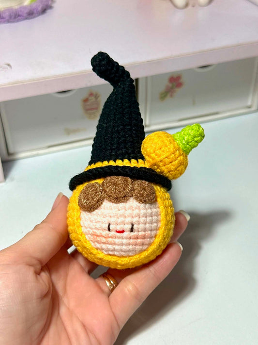 Cute Halloween Witch Crochet Keychain