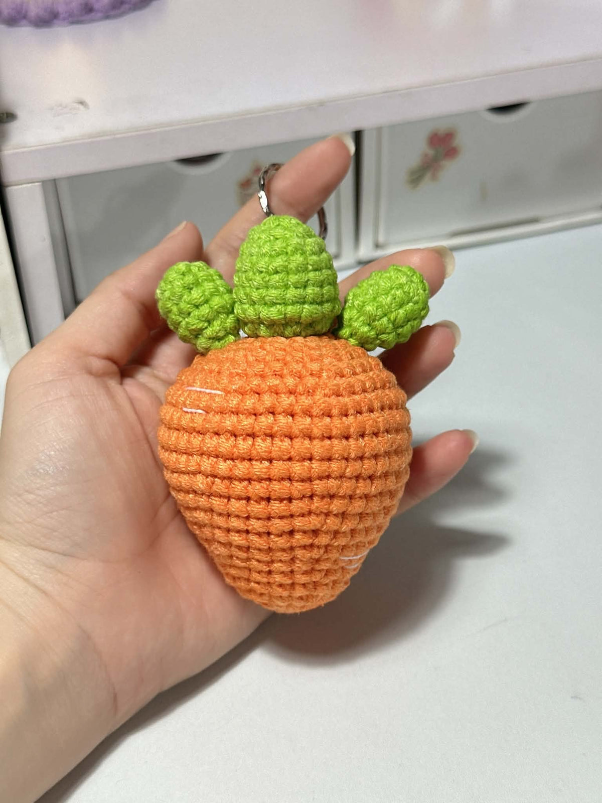 Carrot Crochet Keychain