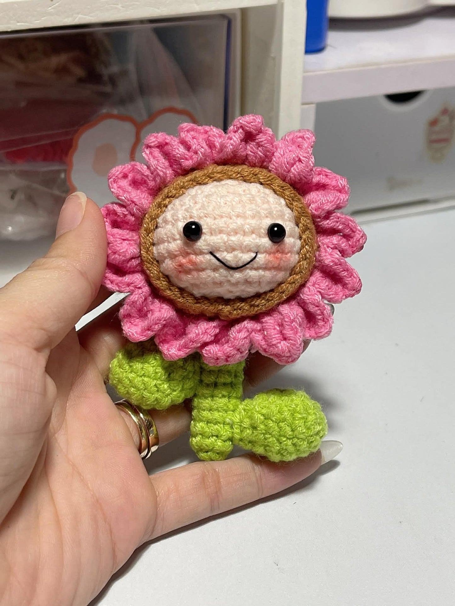Sunflower Crochet Keychain