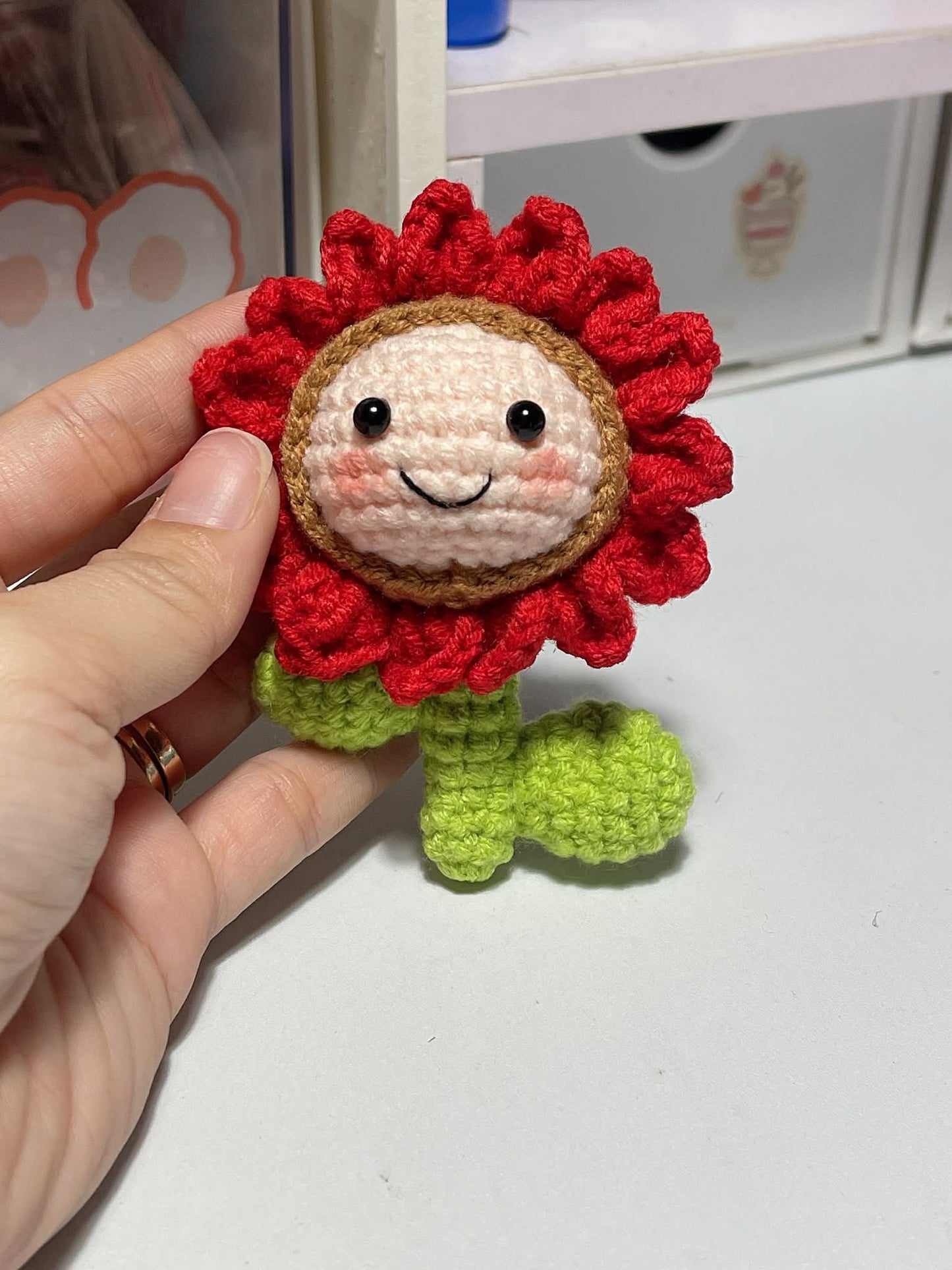 Sunflower Crochet Keychain