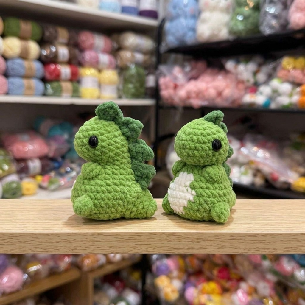 Baby Dinosaur Crochet Keychain